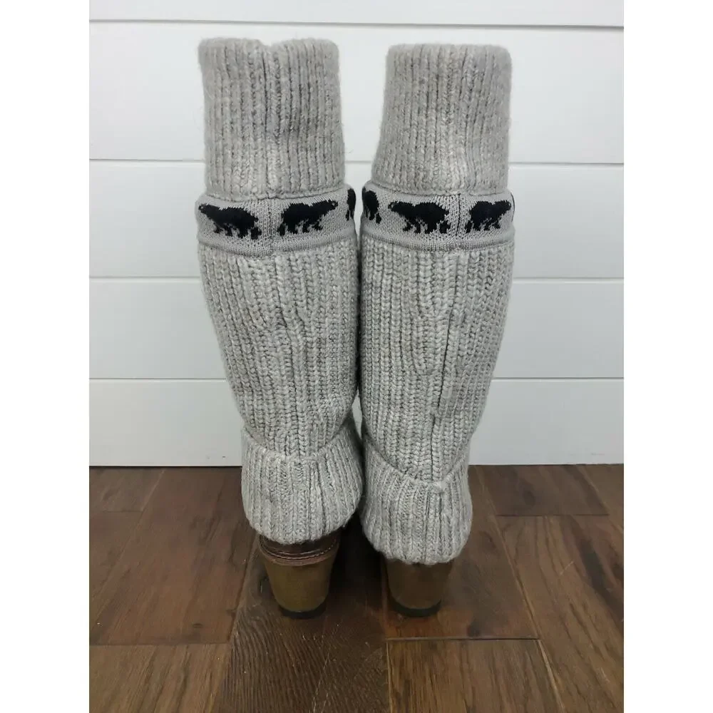 SOREL Crazy Cable Wedge Boot Knit Sweater Women's 6‎